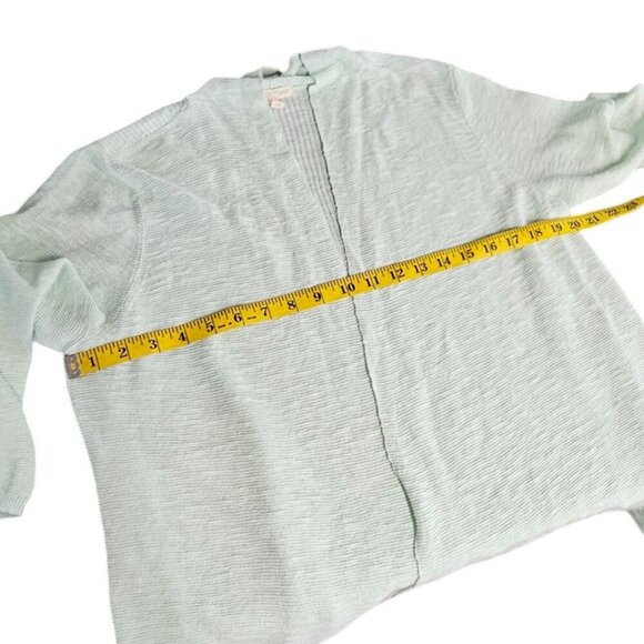 Eileen Fisher Womens Linen Cotton Open Front 3/4 Sleeve Cardigan, Green, Size L - Picture 3 of 7